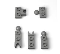 105 Classic Construction Grey Bulk Ball Joint Pieces, 5 Sizes Ball Joint Model and Socket Joints, Compatible with Lego Parts and Pieces (Dark Grey)