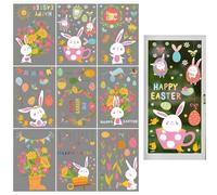 105 Colorful Eggs Easter Window Stickers, Butterfly Carrot Flower Easter Egg, Self Adhesive Stickers for Window Decoration, Easily Apply & Remove, Easter Decorations