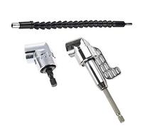 105 Degree 1/4 Inch Right Angle Drill Adapter Hex Shank Screwdriver Angled Bit Holder Drill and Flexible Angle Extension Bit for Drill or Screwdriver