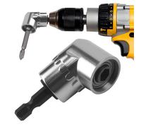 105 Degree Right Angle Drill Attachment, 1/4 Hex Shank Right Angled Screwdriver Drill Bit Holder Extension Power Adapter Flexible for Screwing and Drilling in Tight Corner Workspaces
