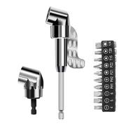105 Degree Right Angles Driver Drilling and Driving Power Screwdriver Drill Attachment Adapter 1/4inch Hexagon Quick Changes Shank Gear