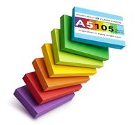 105 PCS A5 Index Cards, 180GSM Heavyweight Flash Cards, Study Cards with 7 Colors, Coloured Revision Cards for Studying, Revision, Organisation, Record (14.8cmx21cm)