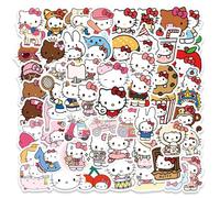 105 PCS Kitty Stickers Cute Kitten Sticker Waterproof PVC Kawaii Sticker for Adults Kids Vinyl Stickers for Water Bottle Journal Skateboard Guitar