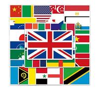 105 Pcs National Flag Stickers Vinyl World Flag Stickers Decal for Laptop Water Bottle Travel Case Skateboard Guitar Phone Cars,Colorful Trendy Waterproof Country Map Stickers for Kid Adults Teens