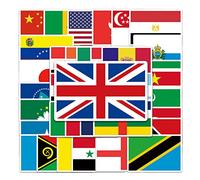105 Pcs/Pack Country Flag in Map Pattern Waterproof Vinyl Stickers National Flag Stickers for Water Bottles Laptop Luggage Cup Computer Mobile Phone Skateboard Decals