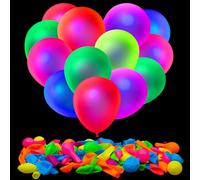 105 Pcs UV Neon Balloons, Blacklight Reactive Fluorescent Balloons 80s Theme Party Decorations Glow in the Dark for Birthday, Wedding, Neon Party, Glow Party Decorations Supplies