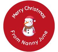 105 Personalised Customised Christmas Xmas Stickers Labels Gift Present Seal Reward School Children After School Club 37mm PTS Personalised