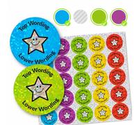 105 Personalised Design Your Own 5 Colour Mix Holographic Stickers Reward for School Children After School Club Award Praise Primary Teaching Services (37MM)