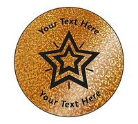 105 Personalised Holographic Colour Choice Sparkly Star Motivational School Praise Teachers Reward Stickers 37mm Primary Teaching Services (Bronze)