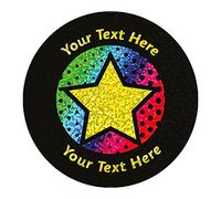 105 Personalised Holographic Sparkly Neon Star Motivational School Praise Teachers Reward Stickers 37mm Primary Teaching Services