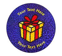 105 Personalised Holographic Sparkly Present Christmas Xmas Gift Motivational School Praise Teachers Reward Stickers Gift Labels 37mm PTS Personalised