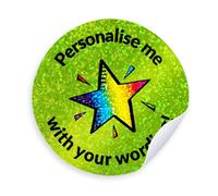 105 Personalised Holographic Sparkly Shiny Multicoloured Star Motivational School Praise Teachers Reward Stickers 37mm Primary Teaching Services