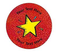 105 Personalised Holographic Sparkly Shiny Star Motivational School Praise Teachers Reward Stickers 37mm Primary Teaching Services
