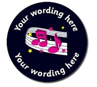105 Personalised Music Notes Childrens Pupils Motivational School Praise Teachers Reward Stickers 37mm Primary Teaching Services