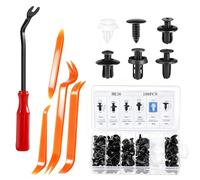 105-Piece Auto Fastener Kit: Car Trim Clips, Trim Clips, Panel Clips, Plastic Rivets & Car Panel Clips for Vehicle Bodywork, Interior Trim, Fender & Bumper Repairs (6 Common Sizes with Storage Case)