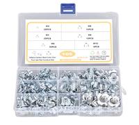 105 Pieces T Nut Assortment Set - Galvanized Carbon Steel 4 Prong Tee Fastener Kit - Includes Metric Sizes M4 M5 M6 M8 M10 for Woodworking Construction and Sheet Metal Repair