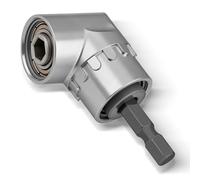 105° Right Angle Drill Attachment, 1/4-inch Hex Shank Right Angled Screwdriver Drill Bit Holder Extension for Tight Spaces and Corners