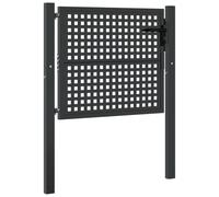 vidaXL Anthracite Steel Garden Gate - Robust and Secure Patio or Terrace Entryway, Thick Wire Mesh Design, Lock with Handle Included, Measures 105x125 cm
