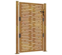 vidaXL Corten Steel Garden Gate Square Laser-Cut Design 105x155 cm Lockable Rusty Brown