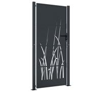 vidaXL Garden Gate Anthracite 100x175 cm Steel Grass Design