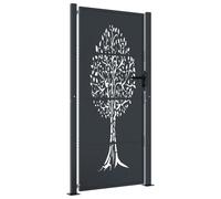 Garden Gate Anthracite Galv. Steel Powder-Coated 105x205cm Laser Cut Lockable HD