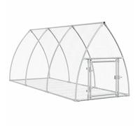 vidaXL Rabbit Hutch - Outdoor Galvanized Steel Pet Cage 300x105x120 cm, Secure & Ventilated Enclosure for Rabbits, Chickens