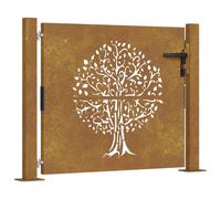 vidaXL Garden Gate 100x75 cm Corten Steel Tree Design