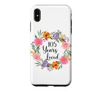 105 Years Loved 105th Birthday Floral 105 Year Old Men Women Case for iPhone XS Max