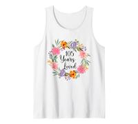 105 Years Loved 105th Birthday Floral 105 Year Old Men Women Tank Top