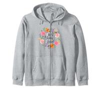 105 Years Loved 105th Birthday Floral 105 Year Old Men Women Zip Hoodie