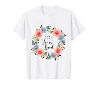 105 Years Loved 105th Birthday Floral 105 Years Loved Women T-Shirt