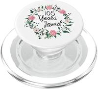 105 Years Loved Men Women Floral 105 Year Old 105th Birthday PopSockets PopGrip for MagSafe