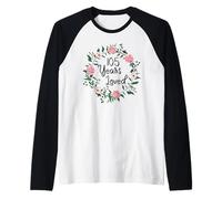 105 Years Loved Men Women Floral 105 Year Old 105th Birthday Raglan Baseball Tee