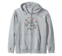 105 Years Loved Men Women Floral 105 Year Old 105th Birthday Zip Hoodie