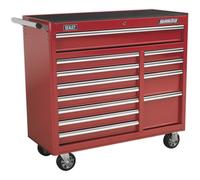 1050 x 465 x 1050mm 12 Drawer RED Portable Tool Chest Locking Mobile Storage Box