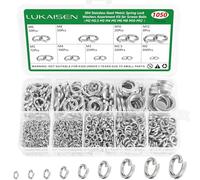 1050Pcs Lock Washers, Metric Spring Lock Washers Assortment Kit,- 304 Stainless Steel 9 Sizes (M2 M2.5 M3 M4 M5 M6 M8 M10 M12) for Home, Factories, Kitchens, Shops