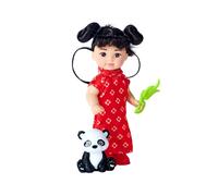 105733568 - Evi Love Animal World, Dolls in Cute Outfit, Elephant, Giraffe or Panda, Mini Doll 12 cm, 3 Assorted Designs, Only One Item Delivered,