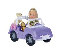 105733648 Evi Love Toy Doll in Cute Safari Outfit with Cool Jeep, Backpack, Baby Monkey, Lion, Binoculars, 12 cm, from 3 Years