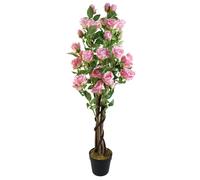 105cm Artificial Pink Rose Tree Leaf Pink One Size