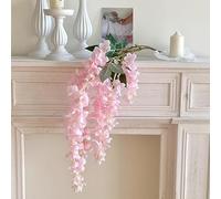 105cm Extra Long Faux Wisteria Branches - 5-Branch Cascading Purple Floral Vines, Realistic Artificial Flowers for Wedding Arch & Home Hanging Decor