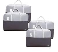 105L Clothes Storage Bags with Zips, 4 PCS Oxford Cloth Duvet Storage Bag King Size, laundry bags, Breathable Underbed Storage Bags for Quilt, Blankets, Bedding, Sturdy Large Storage Bags, No-Smell,