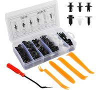 105pcs Car Body Trim Clips,6 Sizes 100pcs Plastic Rivets,Car Trim Clips Box,Body Fasteners With 5 Removal Tools,Car Body Clips Interior Fittings for Most Models