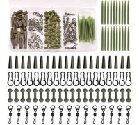 105pcs Carp Fishing Accessories Kit Helicopter Rigs Tackle with Anti-Tangle Sleeves Helicopter Beads Quick-Change Swivels Tail TubeTool Kit for Coarse Carp Fishing