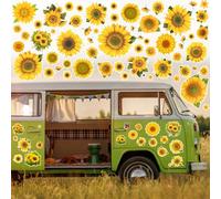 105PCS Sunflower Car Decals, Auto Stickers Waterproof Hood Vinyl Decal Car Window Stickers Auto Graphics Body Side Door Trunk Decoration for Racing SUV Truck Bus Window Wall Laptop Motorcycle Bin
