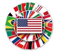 105PCS World Flag Stickers, Waterproof Vinyl Country Flag Decals for Scrapbooking Travel Journals Laptop Decoration Geography Learning Water Bottles Notebooks Classroom Supplies