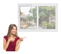 105x130cm DIY Fly Screens for Window, Window Fly Screen, Adjustable Window Net to Keep Bugs Out, Cut to Size