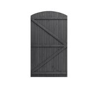 105x150cm Grey Arched Top Pine Garden Gate with Double Z Frame Support The hot sale Dark Grey S