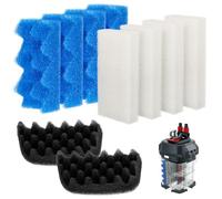 106/107 Bio Foam Replacement Aquarium Filter Media kit Compatible with Fluval 106/107 Canister Filters, Bio Foam Sponge Set - 4 White, 4 Blue & 2 Black Foam for Biological and Mechanical Filtration