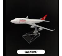 (106.SwissB747) Scale 1:400 Metal Aircraft Replica, Lufthansa A380 Die-cast Aviation Model, Children's Room Decorations, Christmas Gifts, Toys For Boys