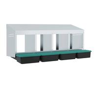 vidaxl chicken nesting box 4 compartments - galvanized steel, wall-mounted, space-saving for indoor/outdoor